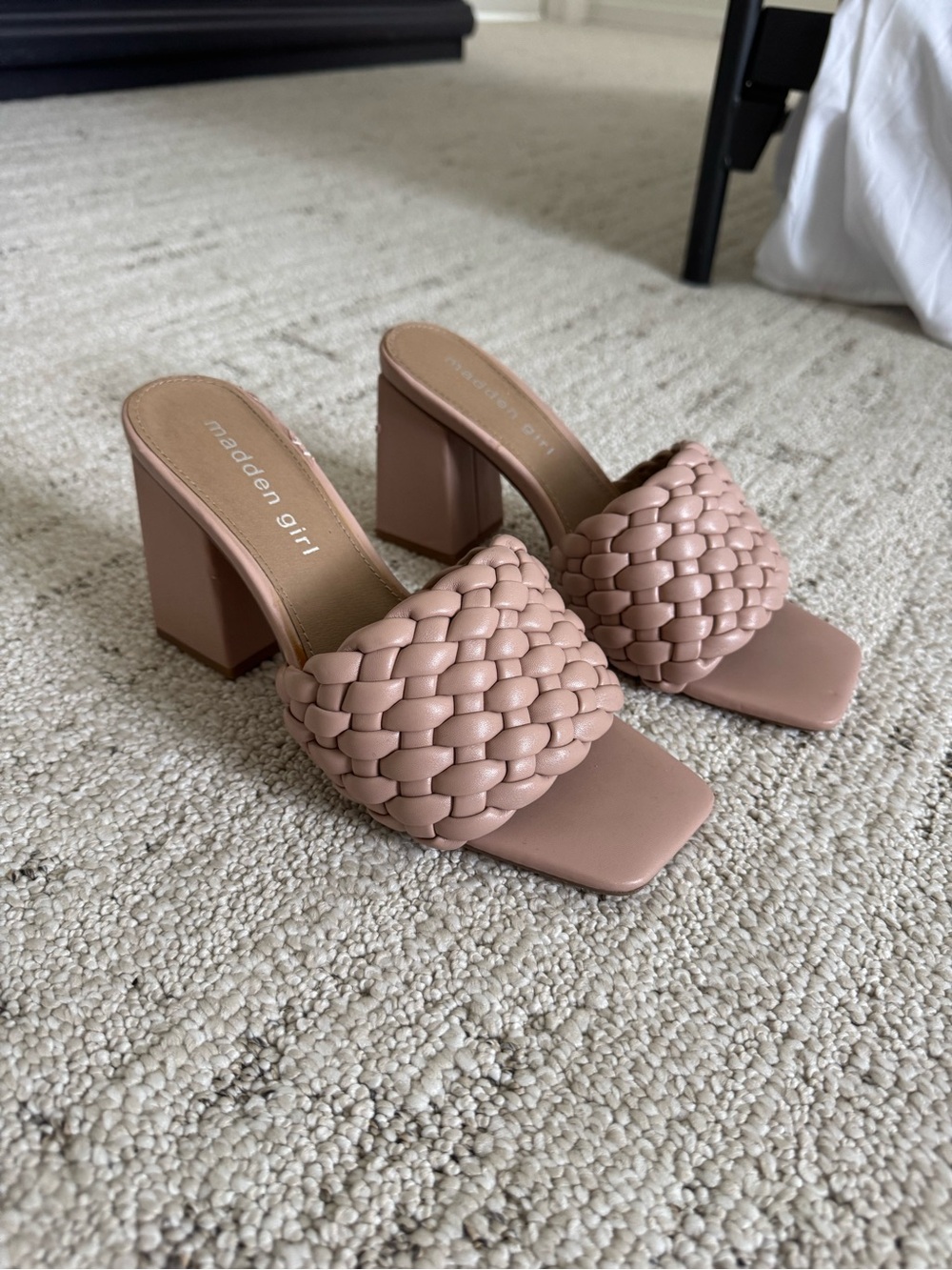 Madden Girl Mauve Braided Block Heel Mule